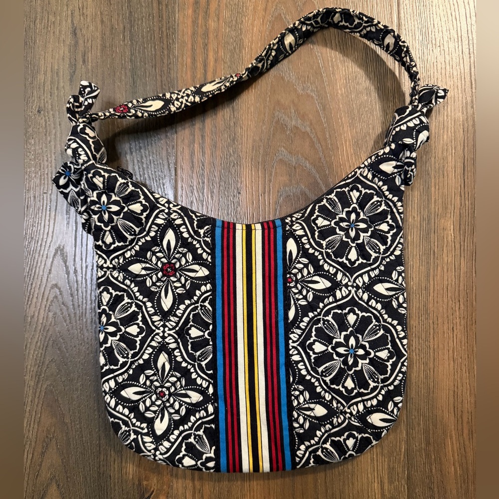 Vera Bradley Black and Multicolor Patterned Shoulder Bag